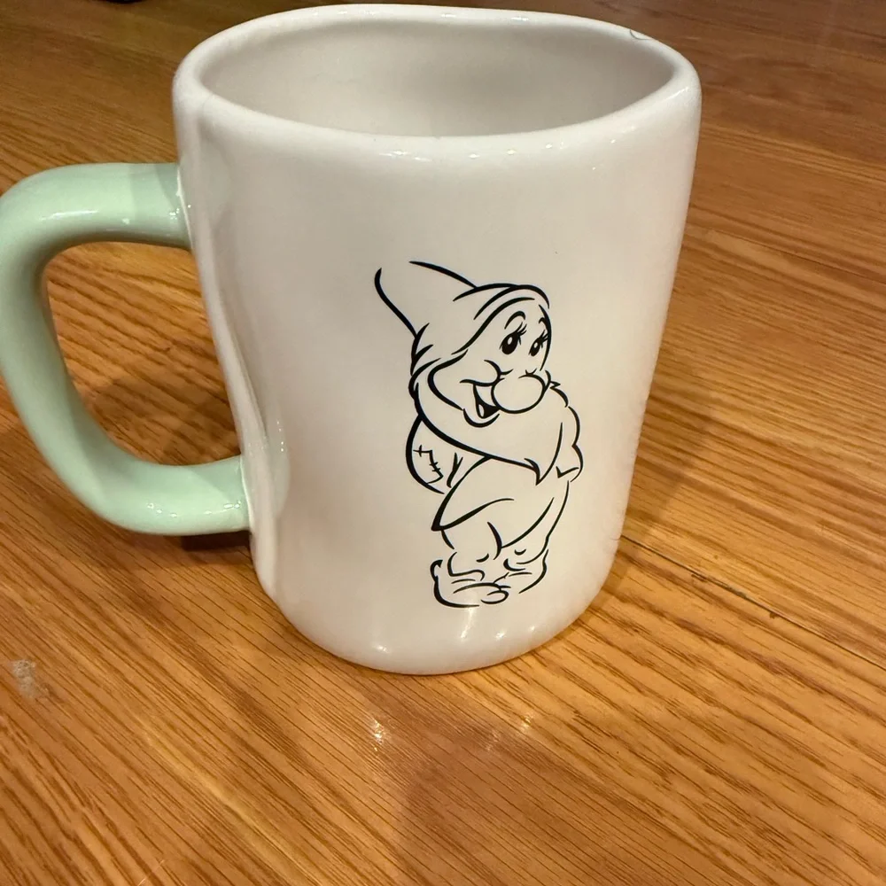Rae Dunn Mug with Mint Handle and Bashful Design - Picture 1 of 4